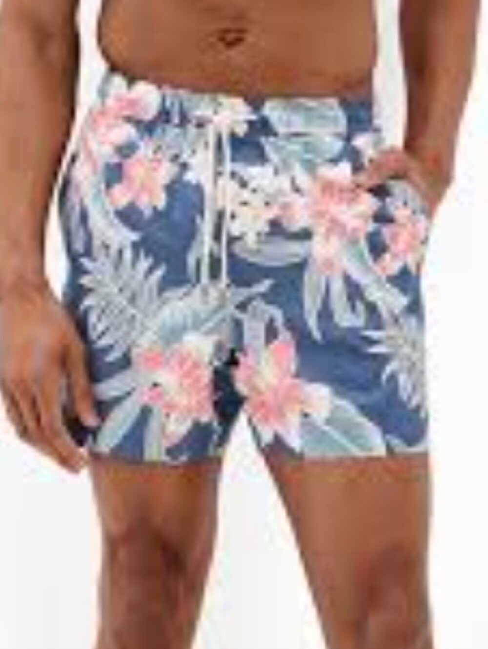 American Eagle Outfitters Blue Floral 5" Swim Shorts Board Shorts Swimwear